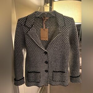 NWT Women's Black and White Patterned Jacket from Cocogio